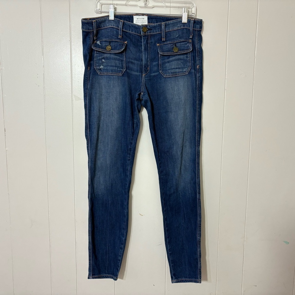 McGuire Gainsbourg Slim Augusta Wash Jeans Size 32 – Button Pocket Detail